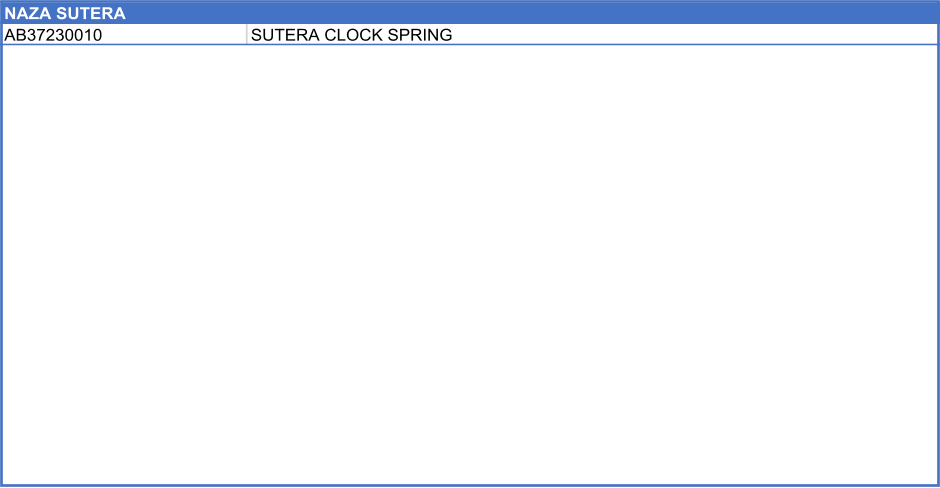 NAZA SUTERA      AB37230010 SUTERA CLOCK SPRING